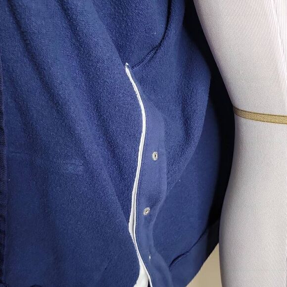 PINK Victoria's Secret Side Snap Full Zip Hoodie Jacket Navy Blue Small - Picture 12 of 15